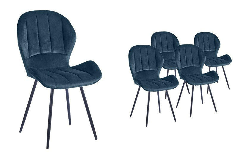 Conjunto de 4 sillas Pablo Alborán en tela azul 🎶💙