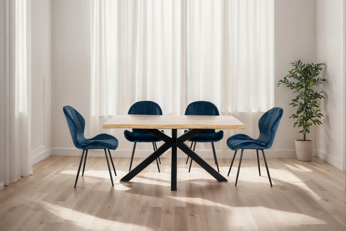 Conjunto de 4 sillas Pablo Alborán en tela azul 🎶💙