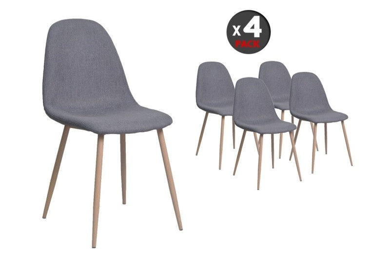 Conjunto de 4 sillas Pablo tapizadas en gris ✨🪑