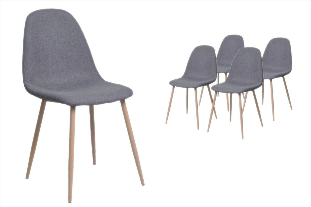 Conjunto de 4 sillas Pablo tapizadas en gris ✨🪑