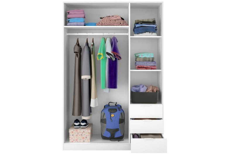 Armario 3 Puertas 3 Cajones CECILIA blanco