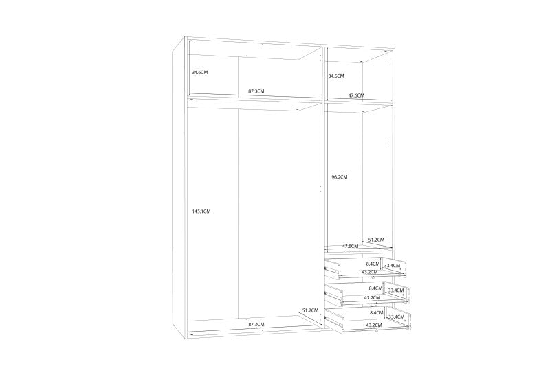 Armario 3 Puertas y 3 Cajones VEGAS