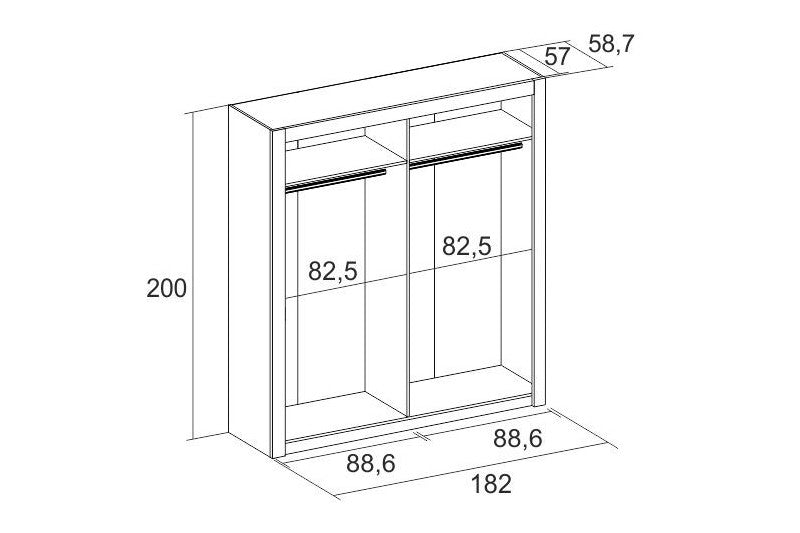 Armario MERLIN 182x200 Blanco Mate
