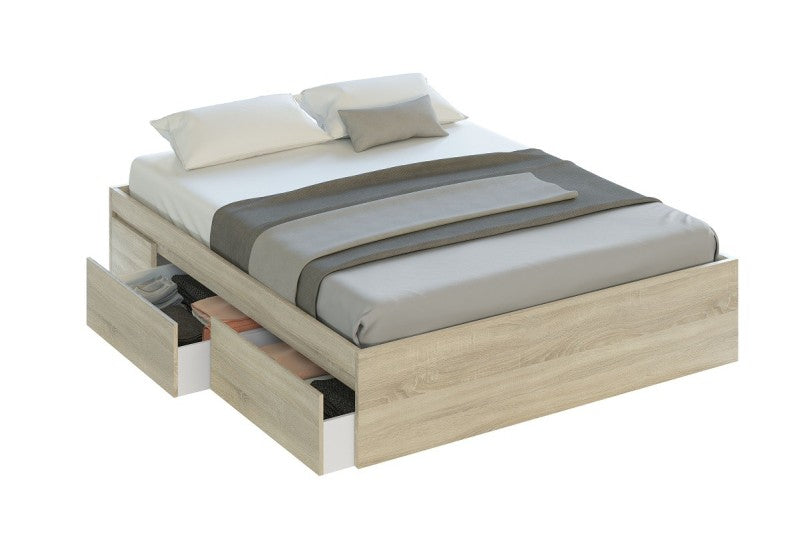 Cama de Matrimonio BRUNO Roble Canadiense 150x190