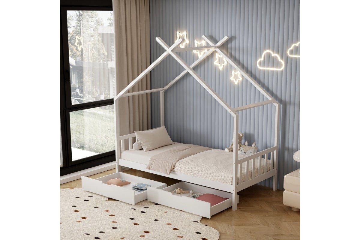 🏡✨ Cama Infantil Cabaña LOLI con 2 Cajones