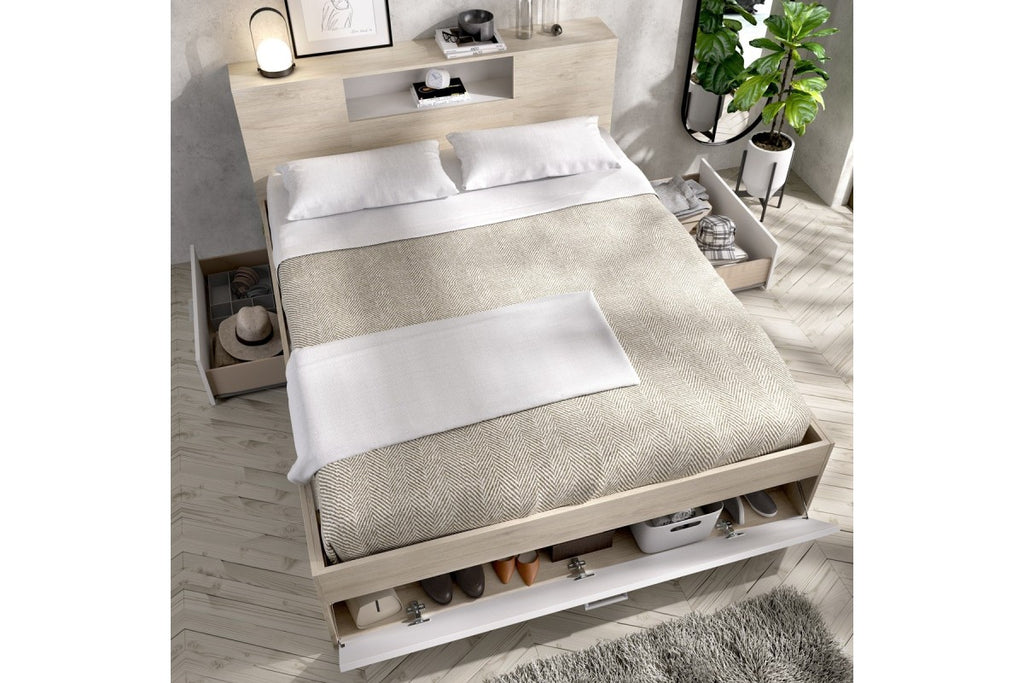 Cama compacta MERCEDES 150 Natural/Blanco
