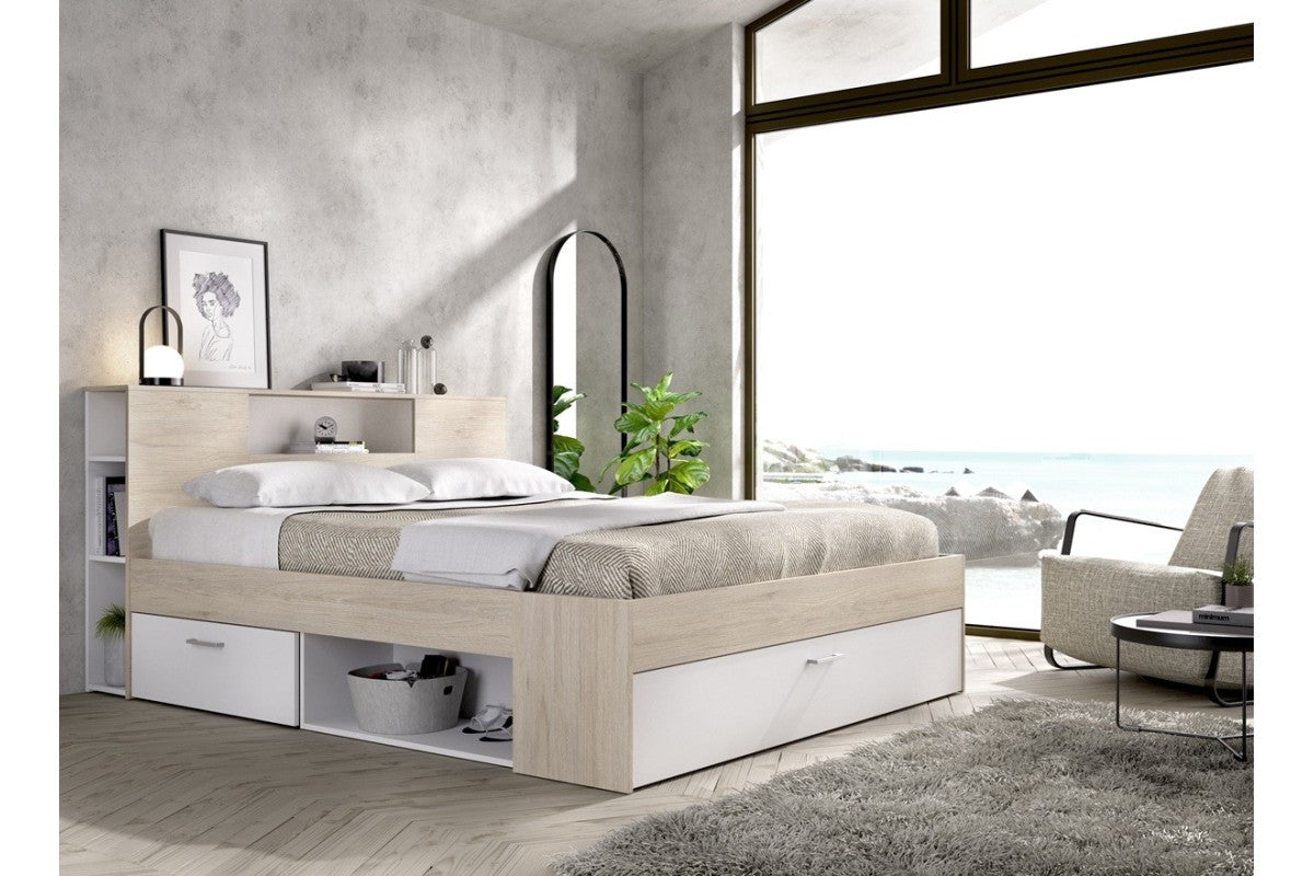 Cama compacta MERCEDES 150 Natural/Blanco