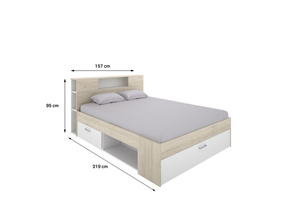 Cama compacta MERCEDES 150 Natural/Blanco