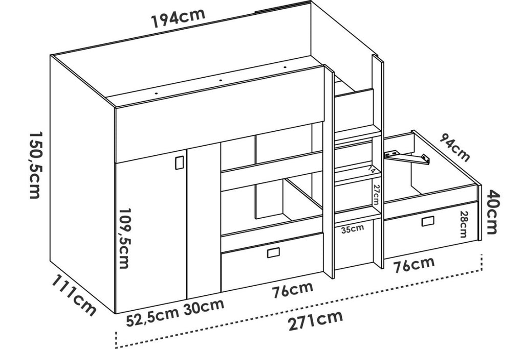 🛏️✨ Cama Tren Infantil NUBLA