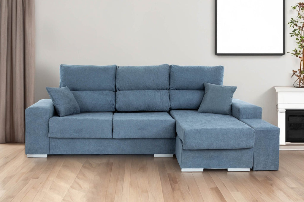 Chaiselongue ESTRELLA gris o azul 260 CM