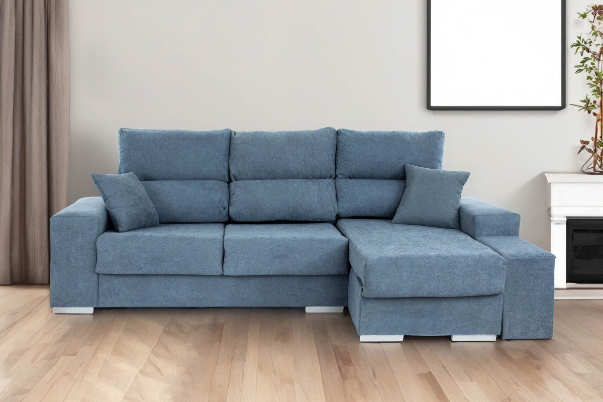 Chaiselongue ESTRELLA gris o azul 260 CM
