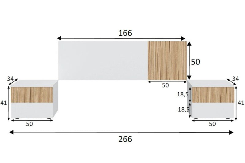 Dormitorio matrimonio ISABEL Natur y Blanco Artik