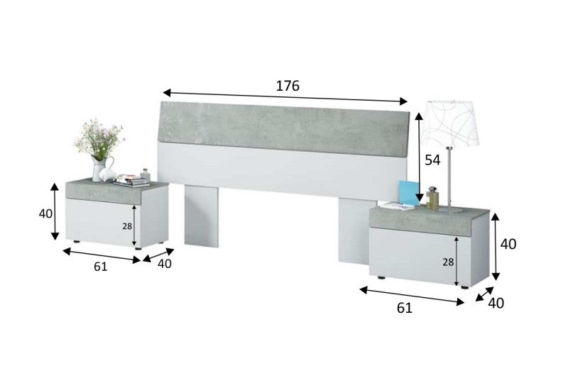 Dormitorio matrimonio BELEN Cemento