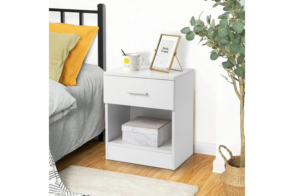 Mesita SHELDON 1 Cajón 1 Hueco Blanca