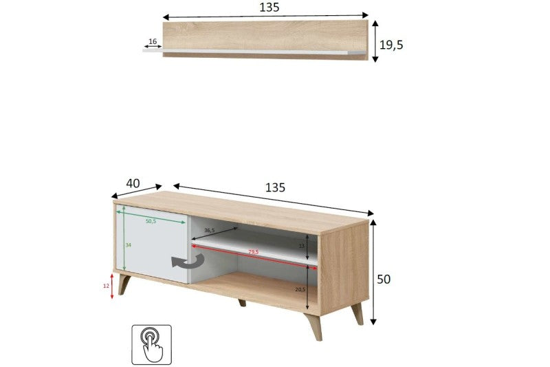 🖥️ Mueble de Salón TV BALIN Plus con Estante