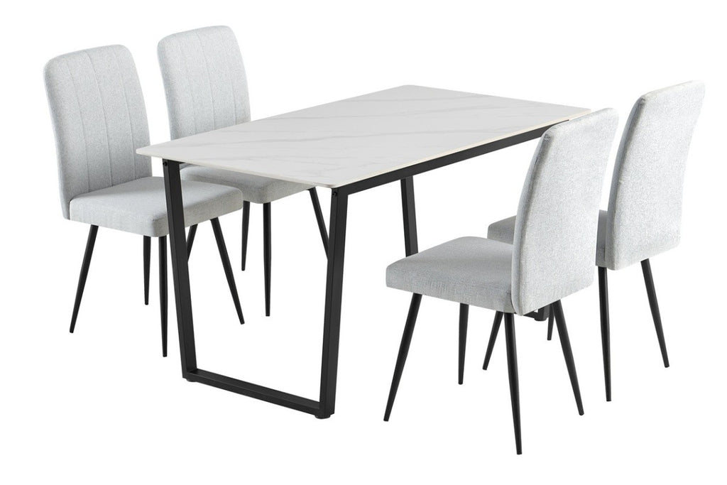 Set de 4 sillas Malu en gris claro🪑🌫️