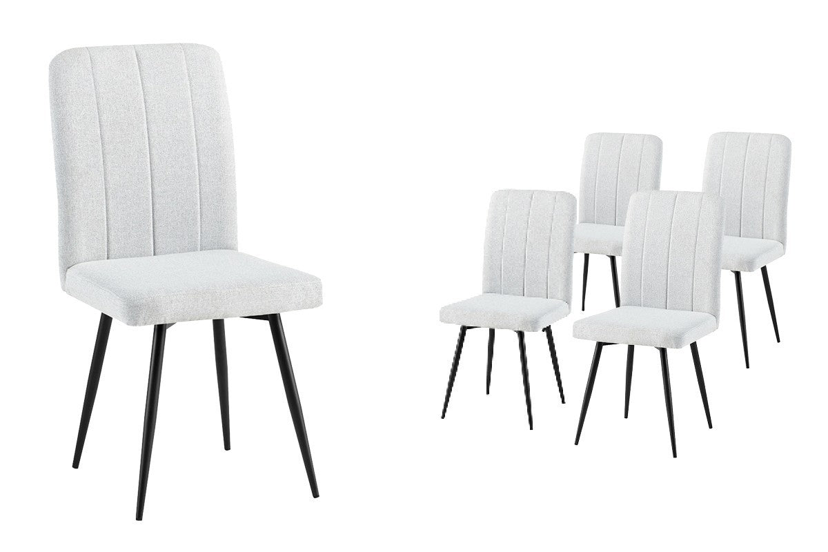 Set de 4 sillas Malu en gris claro🪑🌫️