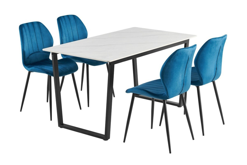 Conjunto de 4 sillas Leiva tapizadas en azul intenso💙✨