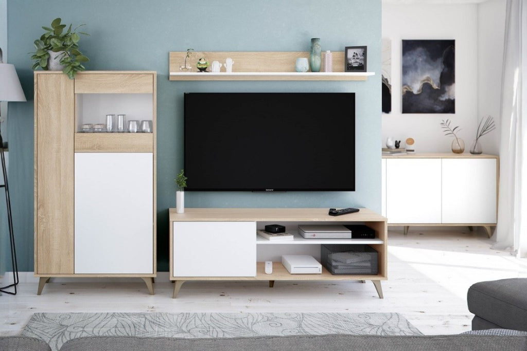 🛋️ Pack Salón TV + Vitrina TAMAZI 🌍✨