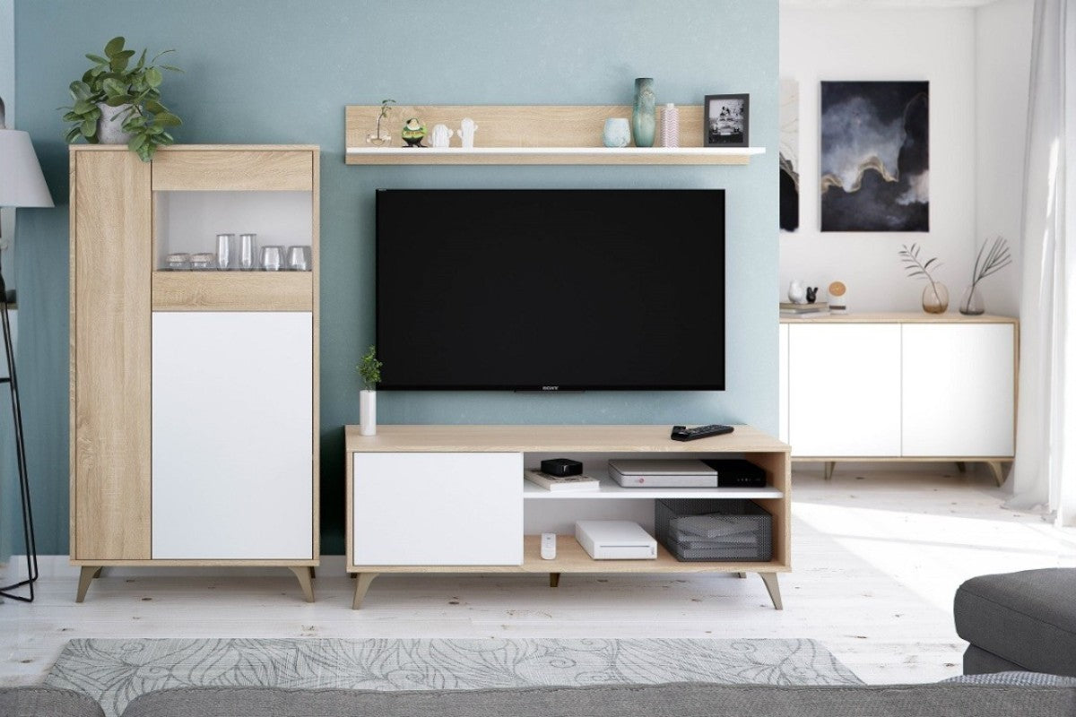 🛋️ Pack Salón TV + Vitrina TAMAZI 🌍✨