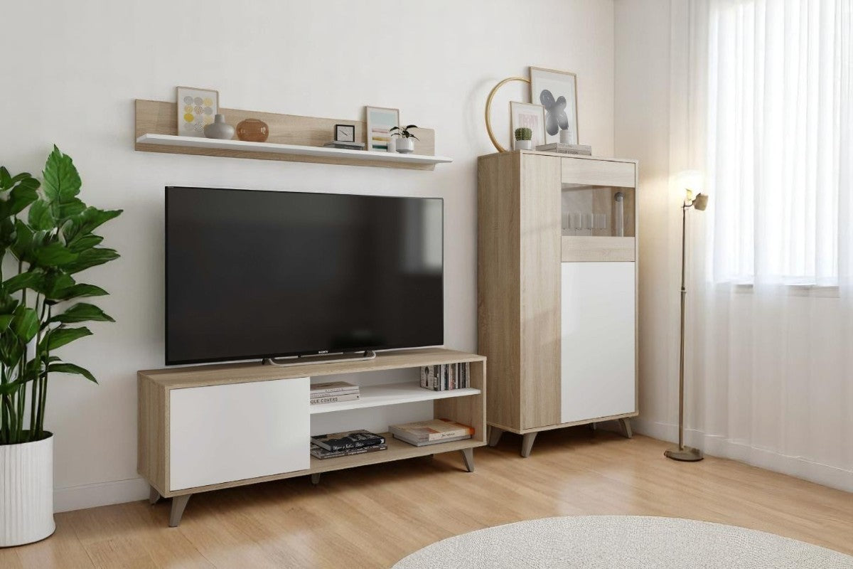 🛋️ Pack Salón TV + Vitrina TAMAZI 🌍✨