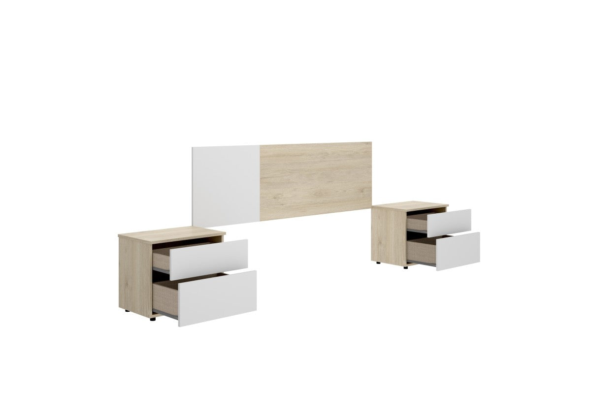 🛏️ Pack Dormitorio NOEMI + Somier Láminas + Colchón DUQUE 135x190 cm ✨