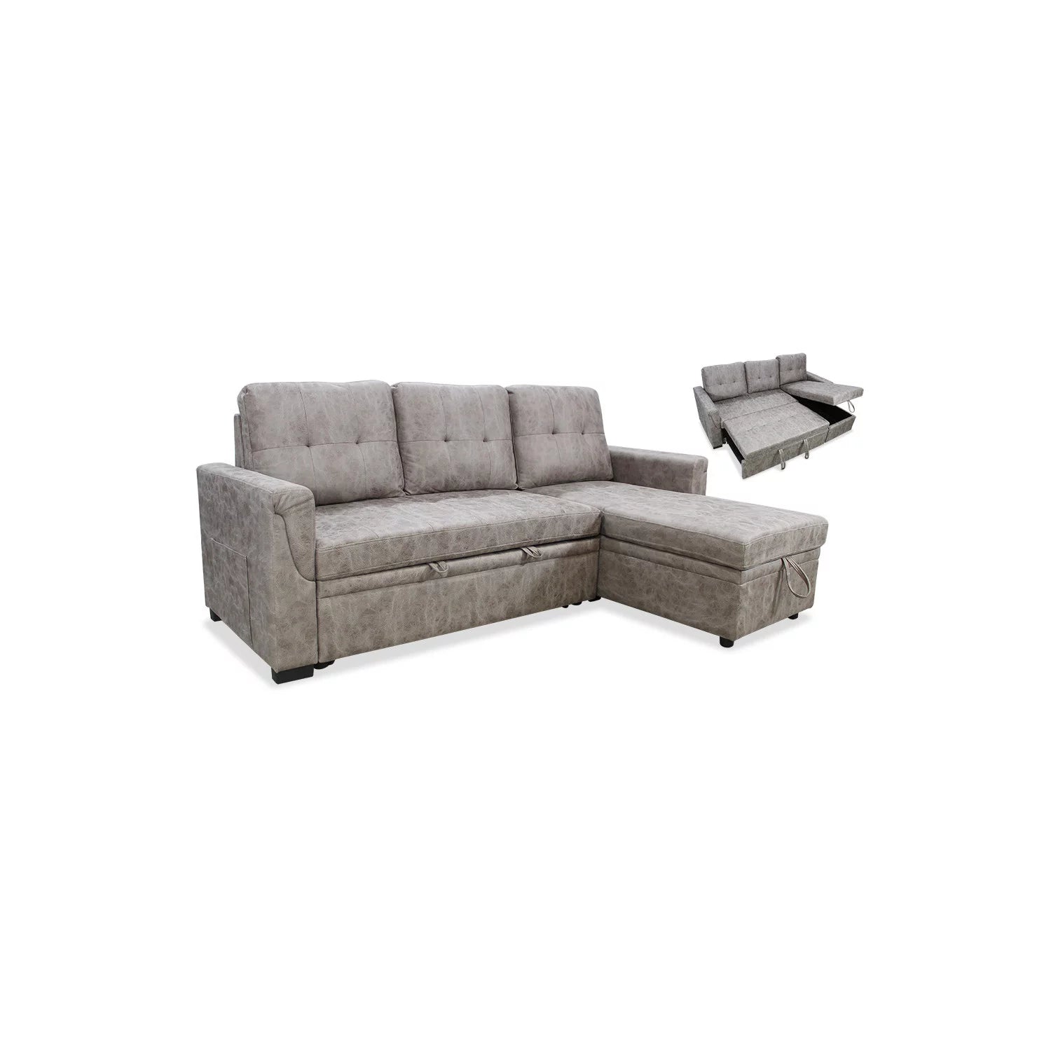 Sofá Chaise Longue Cama JORDAN 204 cm